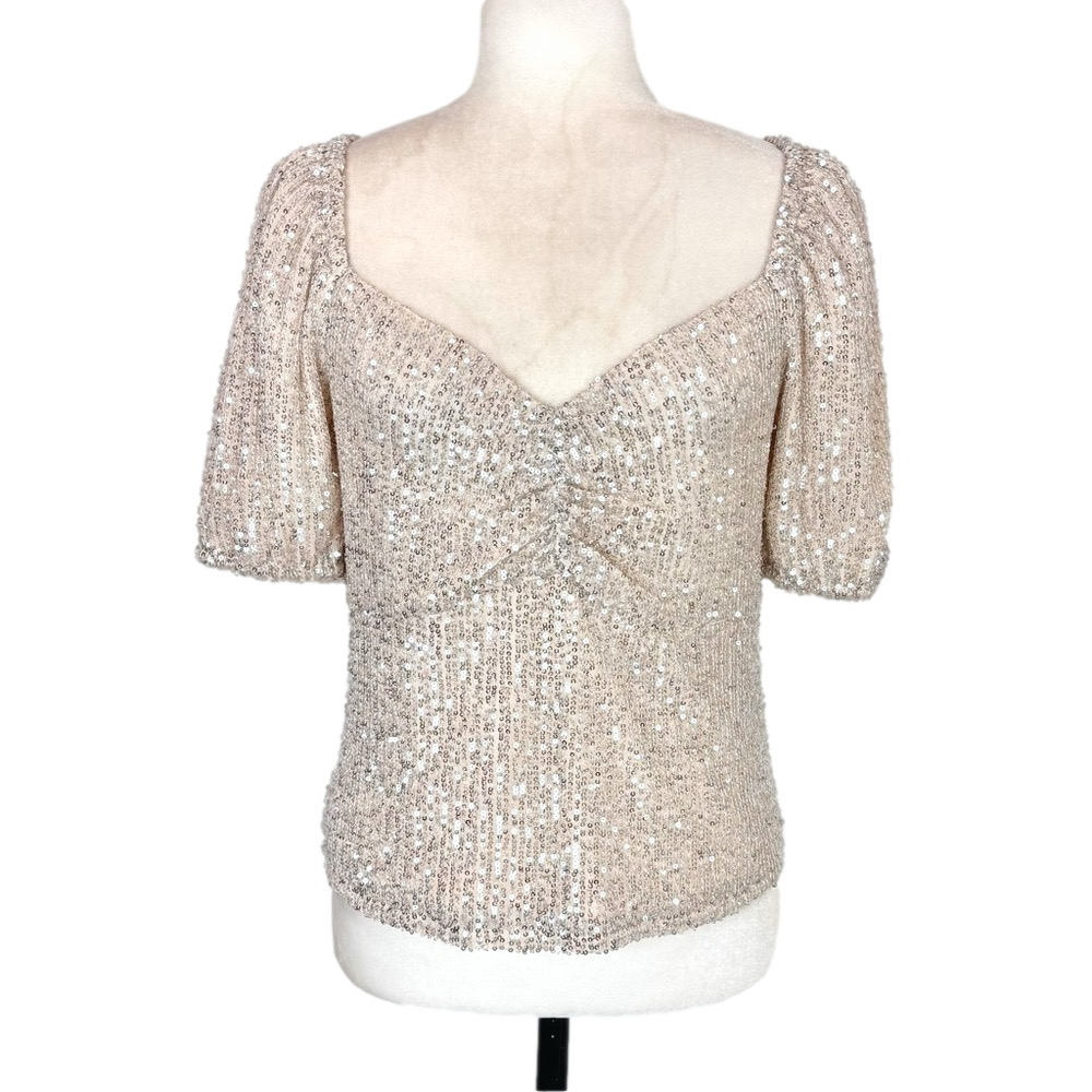Lipsy champagne sequin top